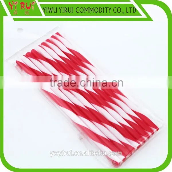 Factory Directly Supply Colorful Plastic Striped Straight Straws photo-2
