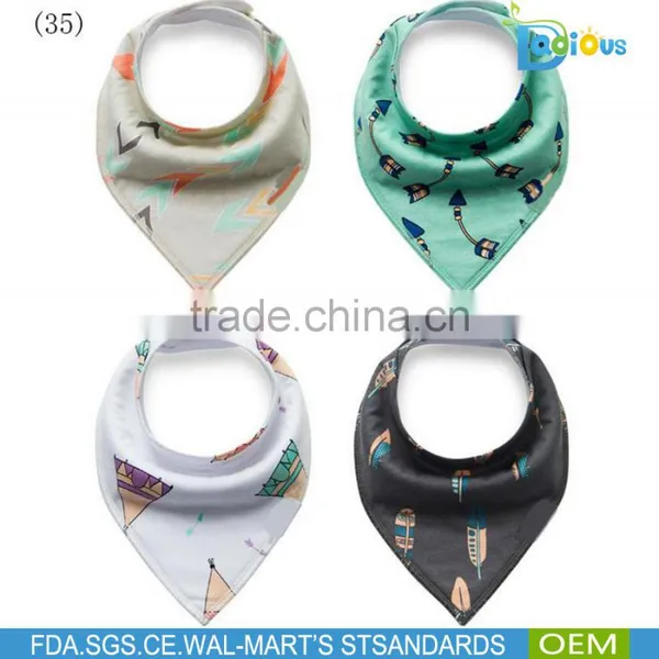 Custom Baby Cotton Bibs Animals Print Patterns Dribble Bibs photo-2