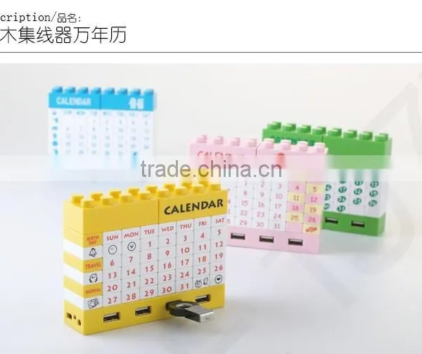 DIY Blocks Usb 2.0 Hub Calendar With Bluetooth/usb Hub With Cable/Executive DIY Desk Calendar 2015 photo-5