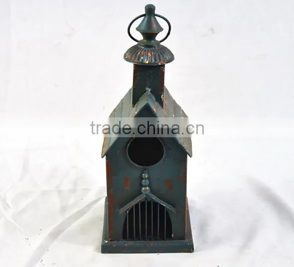 Adorable Industrial Galvenized Metal Bird Feeder House photo-3
