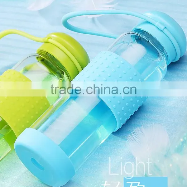 Popular Flip Top Glass Water Bottle With Silicone Sleeve photo-2