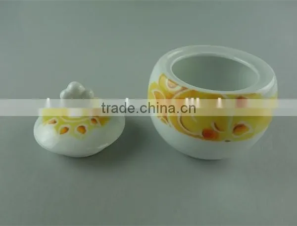 Stock Ceramic Sugar Pot With Lid and Beautiful Decal photo-2