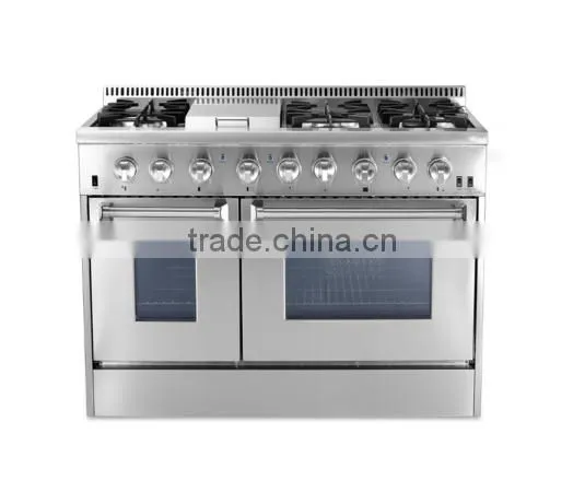 Heavy Duty Stainless Steel 48" Professional Gas Range CSA Certified Freestanding 6 Burner + Grill on Top(BG10-M516) photo-2