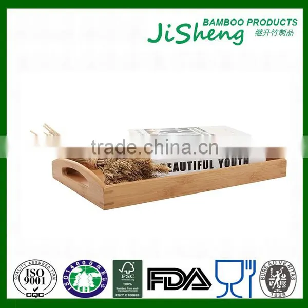 Novelty Custom Bamboo Serving Tray With Handle, Bamboo Food Serving Tray, Bamboo Breakfast Serving Tray photo-5