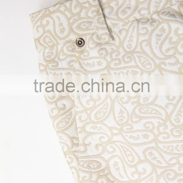 High Quality 100% Cotton Jacquard Fabric Womens New Fashion Trousers photo-4