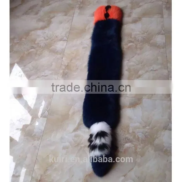 Long Luxurious Luxury Real Hair the Whole Skin Fight Color Fox Fur Scarf Collar Winter New Wild Thick Fur Fox Fur Tail Shawl photo-3