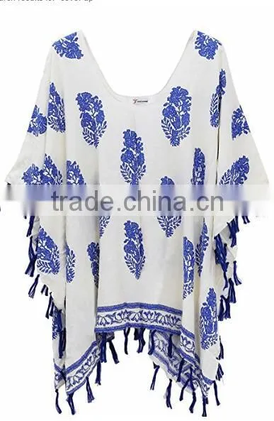Walson Walson Women's Summer Viscose Hand Made Tassel Beachwear Cover-up