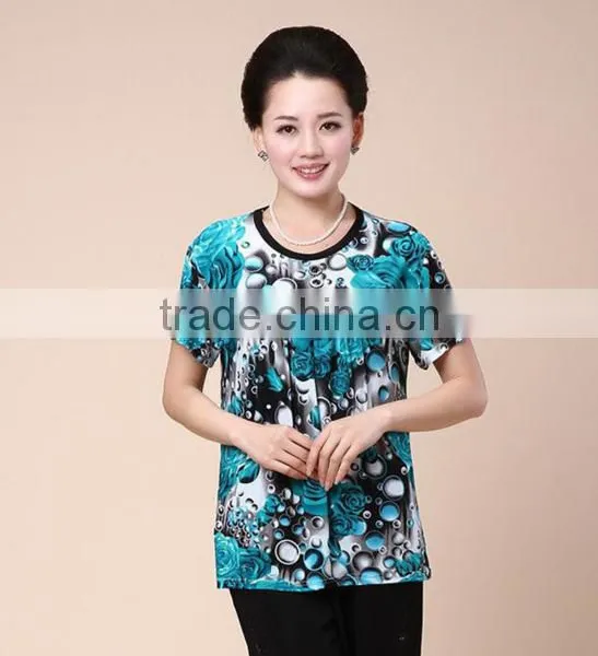 New 2017 Summer t Shirts Nice Flower Printing t Shirt Women Tops Plus Size Clothing photo-6