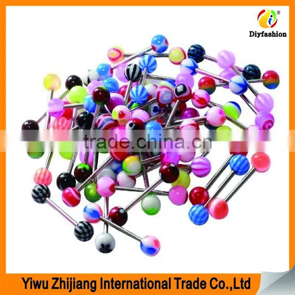 Hot Print Uv Acrylic Barbell Tongue Ring Piercing Body Jewelry Manufacturer photo-5