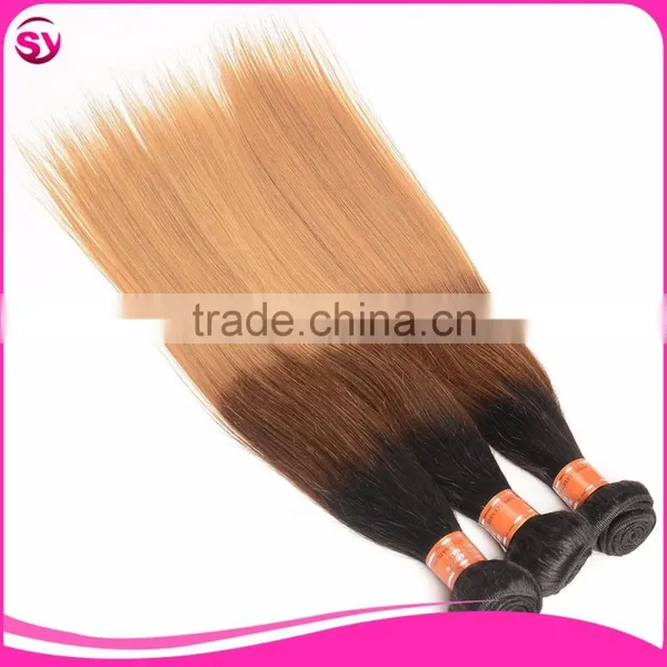 Color 1b/4/27 Straight Wave Brazilian Hair Weave Blonde and Brown photo-3