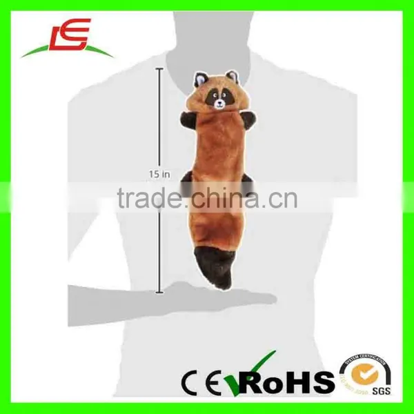 3 Squeaker Fox No Stuffing Plush Dog Toy With Brown photo-4