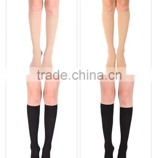 ZT-03 High Quality Women's 15-20 MmHg Sheer Open Toe, Knee High Compression Stockings photo-2