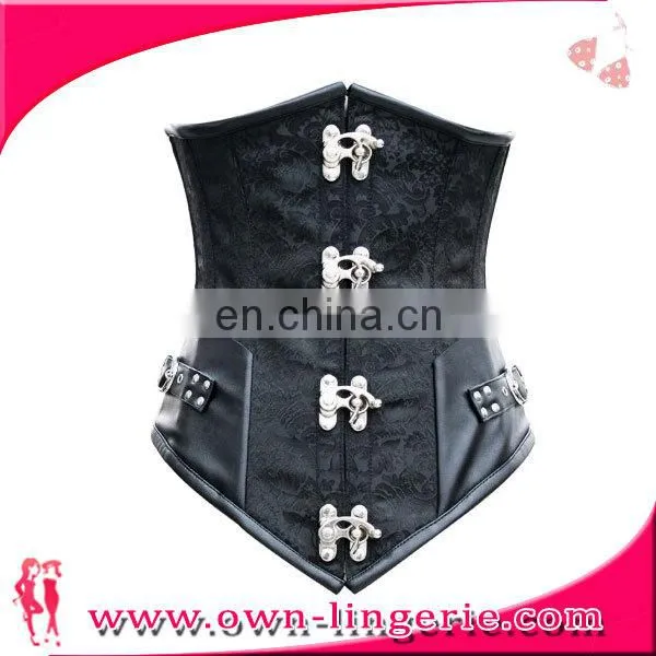 Womens Sexy Brown Steampunk Boned Gothic Overbust Corset photo-2