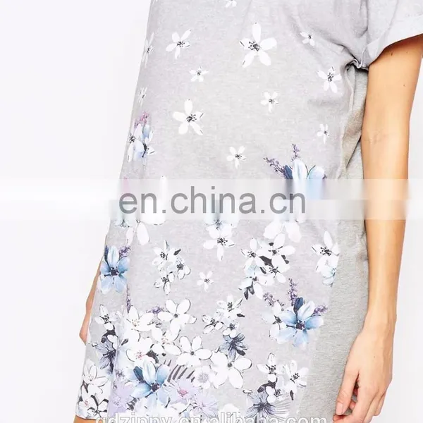 Oversized T-Shirt in Floral Print Maternity Pajama Sleepwear photo-3