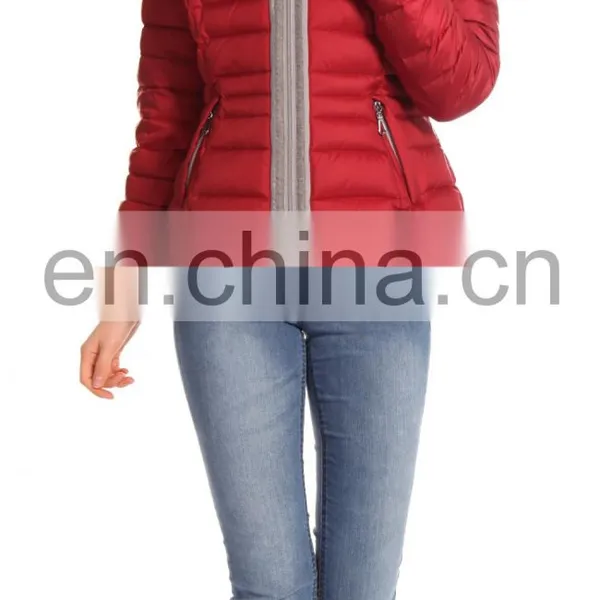 Fashion Design Europe Style Hooded Anorak Red Winter Jacket photo-3