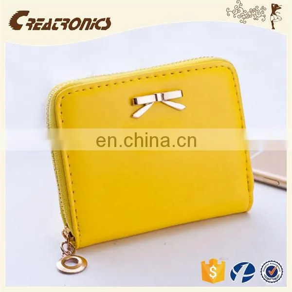 CR European Test Passed Smooth pu Surface Inlaid the Bow Mini Coin Purse White Styling Small Women Wallet and Euro Coin Wallets photo-5