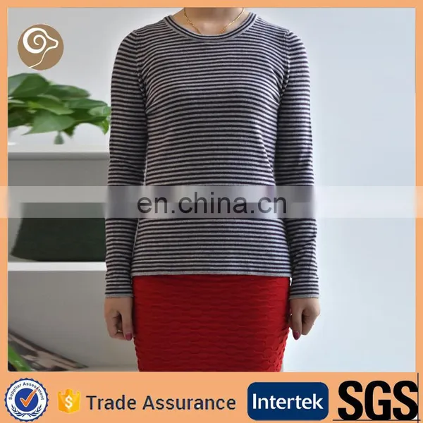 Women Stripe Cashmere Pullover Cashmere Sweater