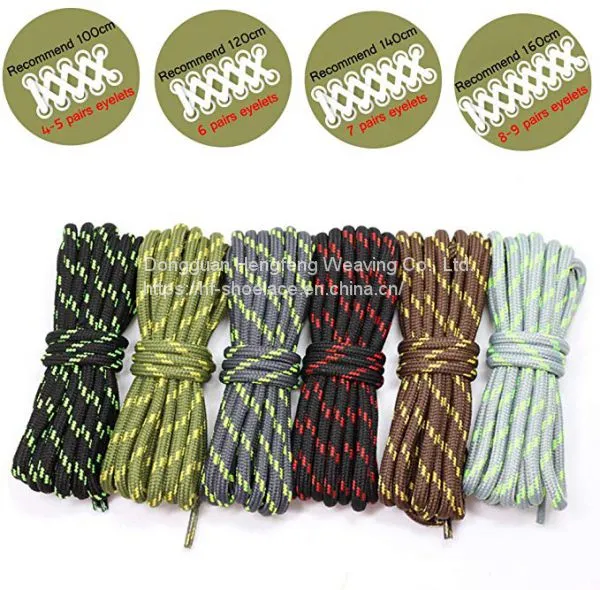 Bulk Work Boot Laces Outdoor Mountaineering Hiking Walking Polyester Pattern Shoelaces photo-3