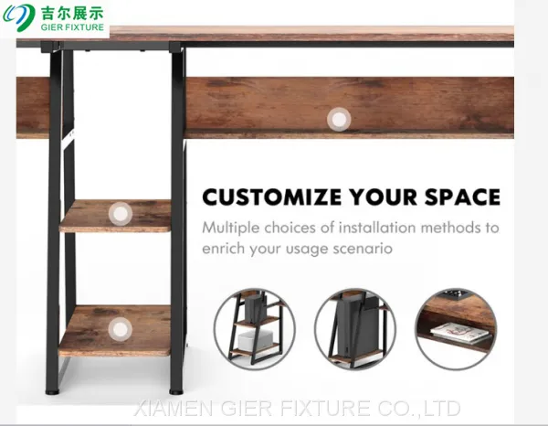 Furniture Wooden Style Metal Frame Home Office Study Computer Desk Wholesale photo-2