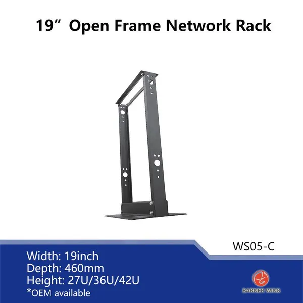 Factory Manufacyurer 19inch Open Frame Racks 27U Network Rack for Data Room Network Telecom for Network Equipment WS03-C
