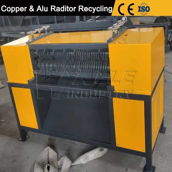 Separador de radiadores de cobre y aluminio totalmente automático. Máquina de recuperación de desechos de radiadores.
