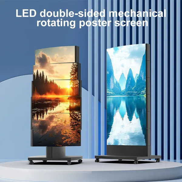 LED Mechanical Rotating Advertising Machine GOB Display Screen Poster Screen Shopping Mall Advertising Machine Seamless Splicing Mobile Large Screen