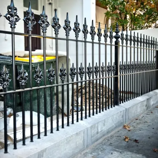 6x8FT Powder Coated Black Aluminum Safety Fence for Swimming Pool and Garden