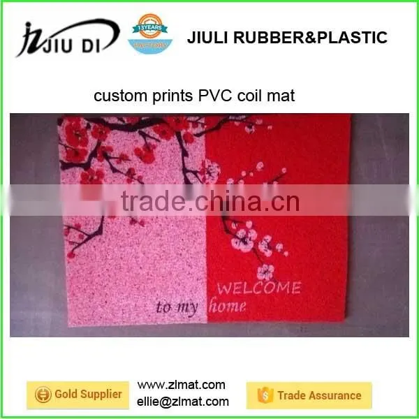 Washable Cheap Flower Design Custom Prints Pvc Door Mat photo-2