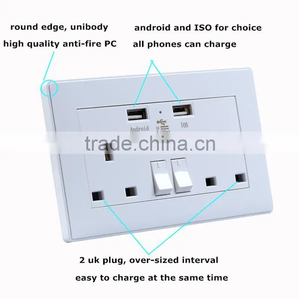 3 Pin Switch Socket uk Standard Usb Wall Socket