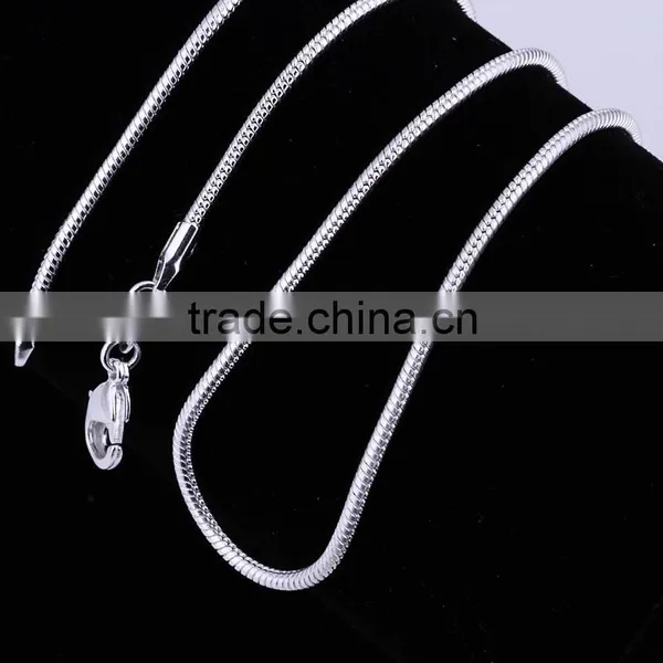 Hot Sale 2mm 925 Sterling Flat Silver Snake Chain photo-2