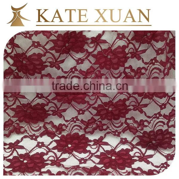 Hollow White Bridal Net Embroidered Tulle Lace Fabric photo-3