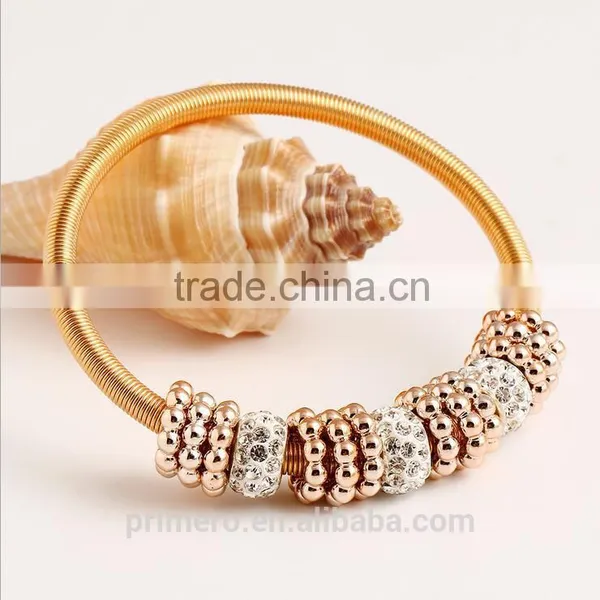 Korean Jewelry Euro-American Multilayer Bangle Shamballa Polymer Clay Bracelets photo-2
