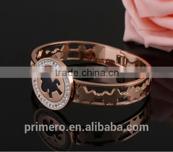 New Fashion Lucky Horse Female Bangle Rose Gold Bracelet For Women photo-5