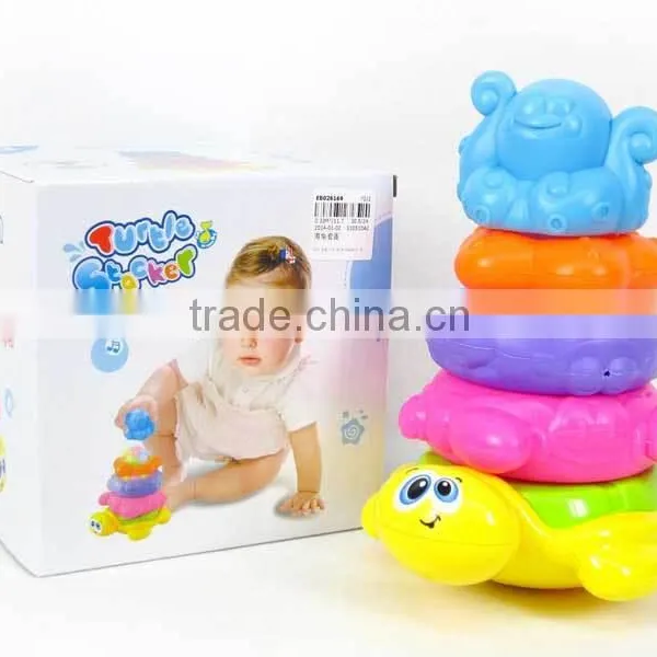 Educational Baby Toys Plastic Stacking Rainbow Ring , Stacking Game Toys for Wholesale for Children, EB033106 photo-2