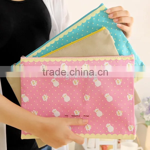 2015 Cute Cartoon Factory Wholesale Eco Friendly Oxford File Bag, Documents Pouch