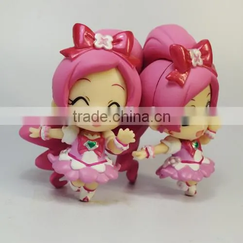 Plastic 3D Articulation Action Figure.Pink Long Hair Beautiful Young Girl photo-2