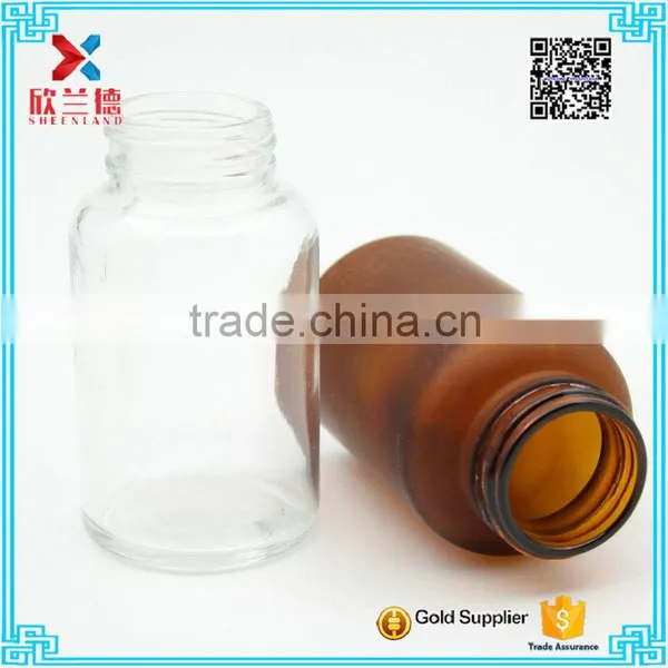 Amber and Clear Cylinder Glass Pharmaceutical Pill Bottle 130ml photo-5