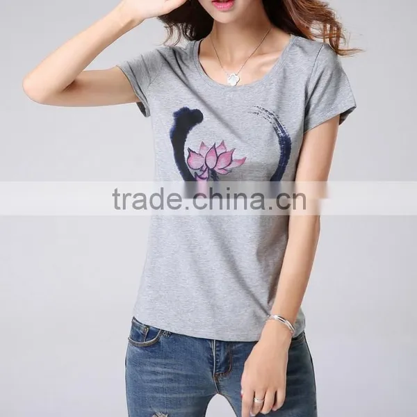 Literature and Art of Cotton Print Women Cultivate One's Morality Short Sleeve Thin Half Sleeve of Fat Women t Shirt photo-6