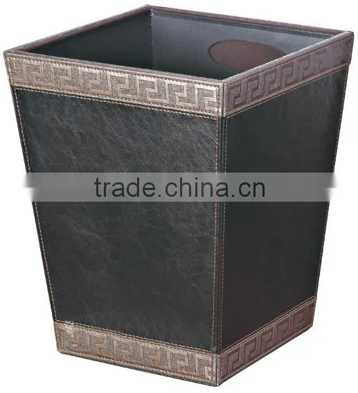 Leatherette Trash Can and Recycling Indoor Waste Bin photo-3