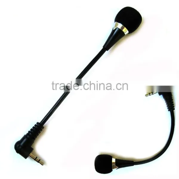 3.5mm Mini Flexible Neck Microphone Mic For PC Laptop MSN Website Black B424