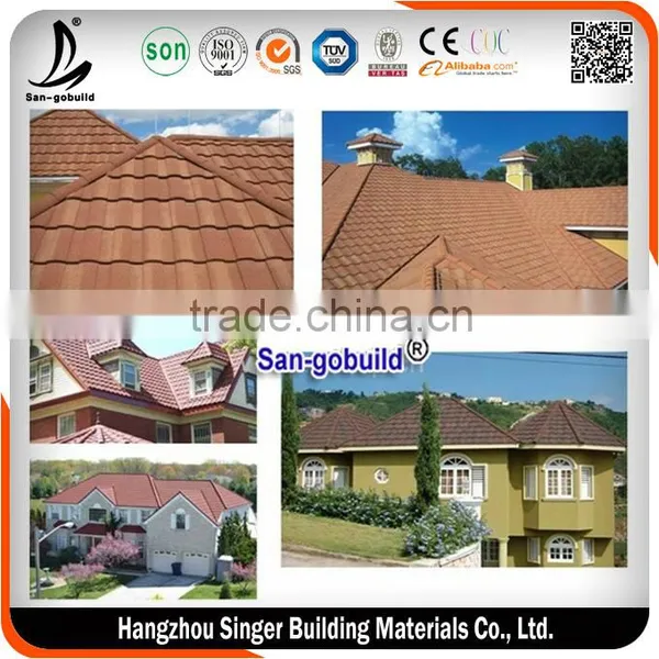 Black Color Classical Modern Stone Coated Metal Roofing Tile With Aluminum Zinc Sheet photo-6