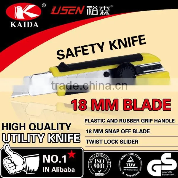Stationery 18mm Snap Off Blade Plastic With Rubber Grip Handle Twist Lock Utility Knife photo-2