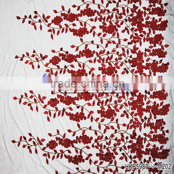 China Fabric Suppliers Fabric Made From Milk With Applique Flowers 3d Printer Designs Latest Trends In Fashion For Girl's Dress photo-2