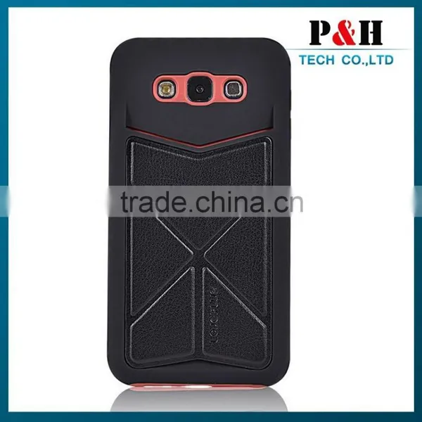 Luxury PU Leather Card Stand Case For Samsung Galaxy E7 photo-3