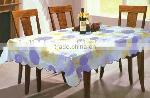 Beautiful Flower Printed Square Vinyl Table Cloth photo-6