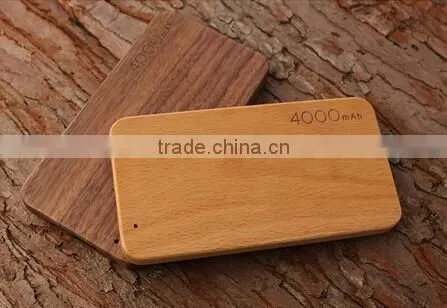 2016 New Product Hot Sell Wooden Power Bank 4000 Mah Battery Power Bank for Mobile Phone