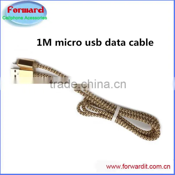 2016 High Quality Aluminum Hard Braided Samsung Micro Cable, Hot Pouplar Plastic Braided Cable photo-3