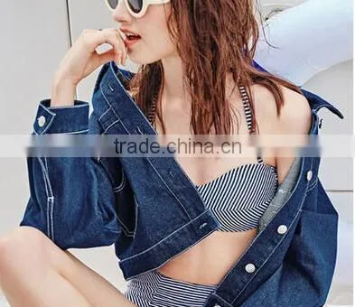 Fashion Denim Fabric Yarn ; New Creative Wholesale Jean Jacket Yarn ; Polyester Stretch Denim Yarn photo-2