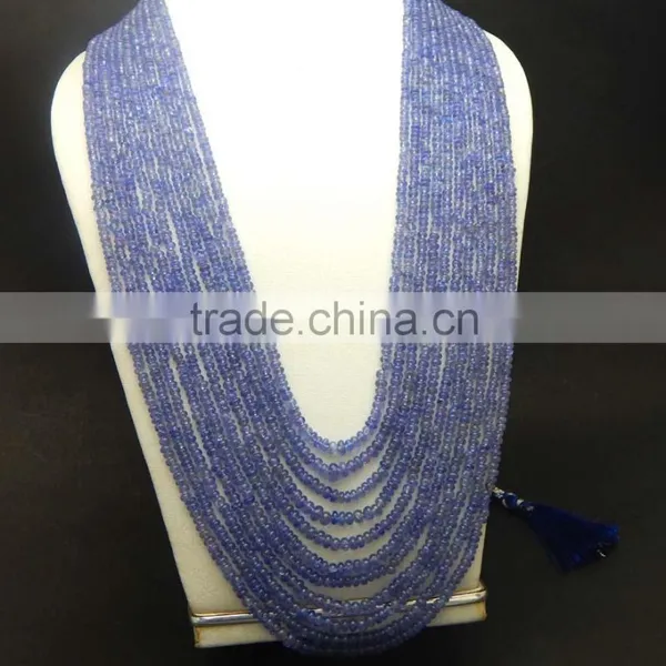 Natural Royal Blue Tanzanite Roundel Smooth Beads photo-3