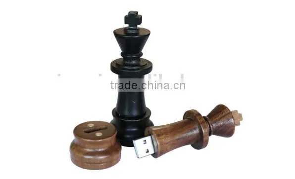 International Chess Shape Wooden Usb